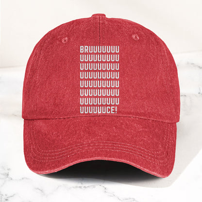 Bruce Springsteen BRUUUUCE! Text Denim Cap – Retro Rock Music Fan Cap (With Box)