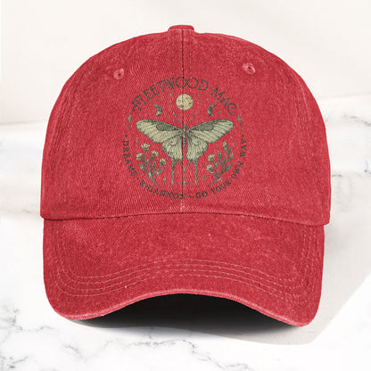 Fleetwood Mac Butterfly Mystical Graphic Vintage Denim Cap – Retro Dad Cap (With Box)