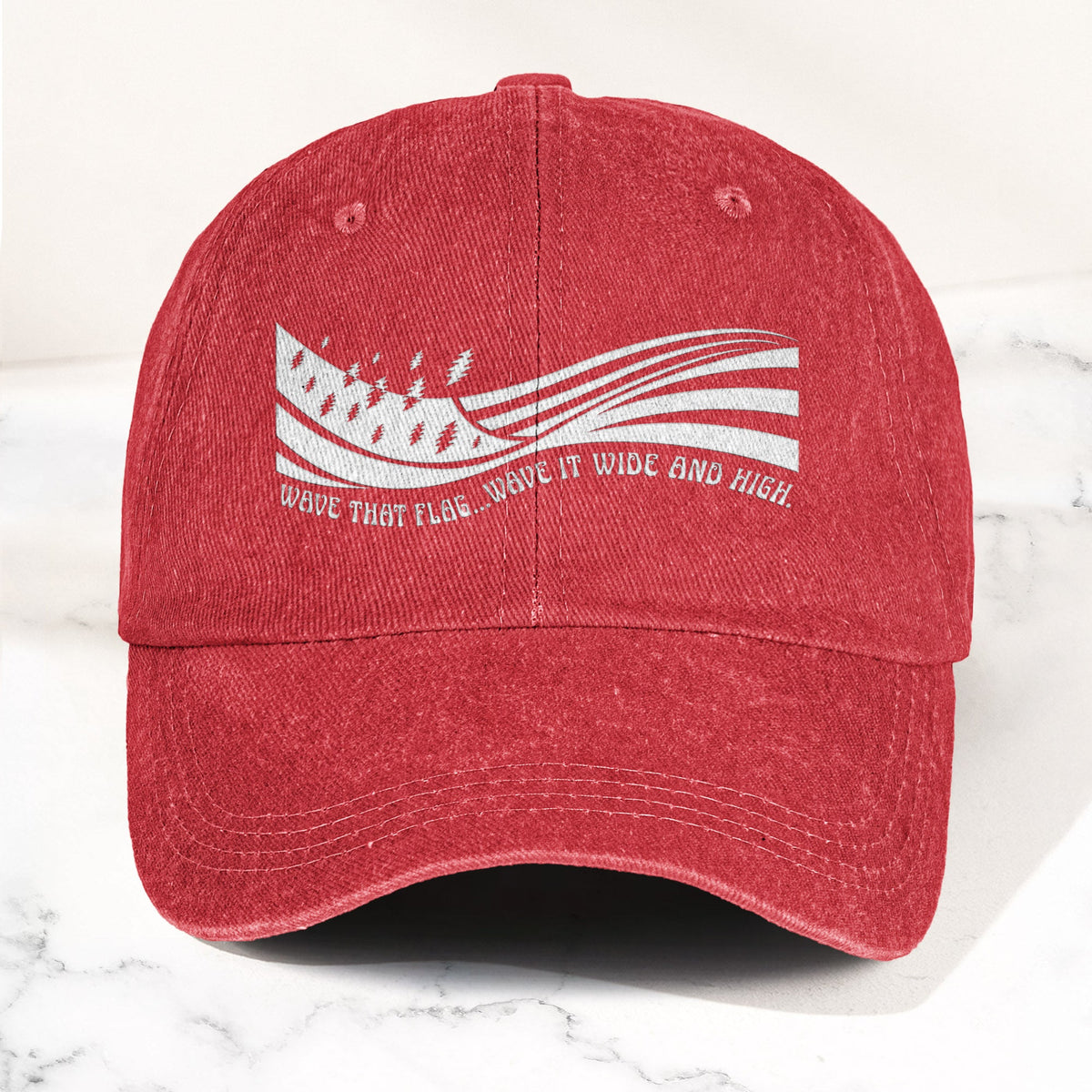 Grateful Dead Wave That Flag US Blues Denim Cap – Retro Vintage Dad Cap Gift For Dad (With Box)