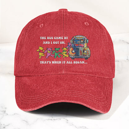 Grateful Dead Further Bus And Dancing Bears Denim Cap – Vintage Music Grateful Dead Merch Gift for Dad (With Box)