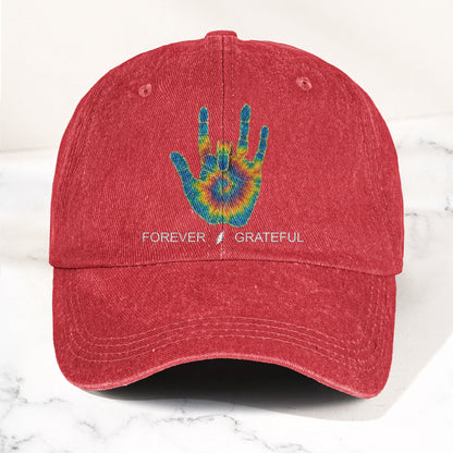Jerry Garcia Handprint Tie Dye Denim Cap – Retro Music Grateful Dead Cap Gift For Dad (With Box)