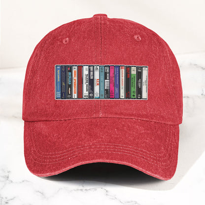 1984 Cassette Tape Collection Denim Dad Cap – Retro Music Mixtape Aesthetic Hat (With BOX)