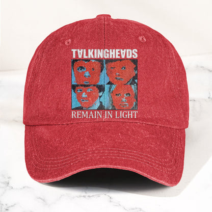 Talking Heads Remain in Light Punk Rock Denim Cap – Retro Music Fan Concert Cap Gift For Dad Father's Day (With Box)
