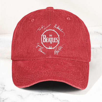 The Beatles Denim Dad Cap – Classic Drum Logo Signature Design ( With BOX)