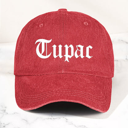 2Pac Denim Dad Cap – Classic Old English Logo Design ( With BOX)