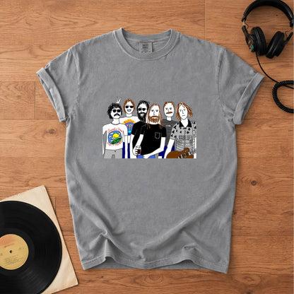 Grateful Dead Inspired Band Cartoon Graphic T-Shirt – Retro Rock Music Band Merch Tee