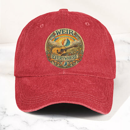 Grateful Dead Bob Weir Everywhere Acoustic Guitar Denim Cap – Retro Vintage Dad Cap Gift For Dad (With Box)