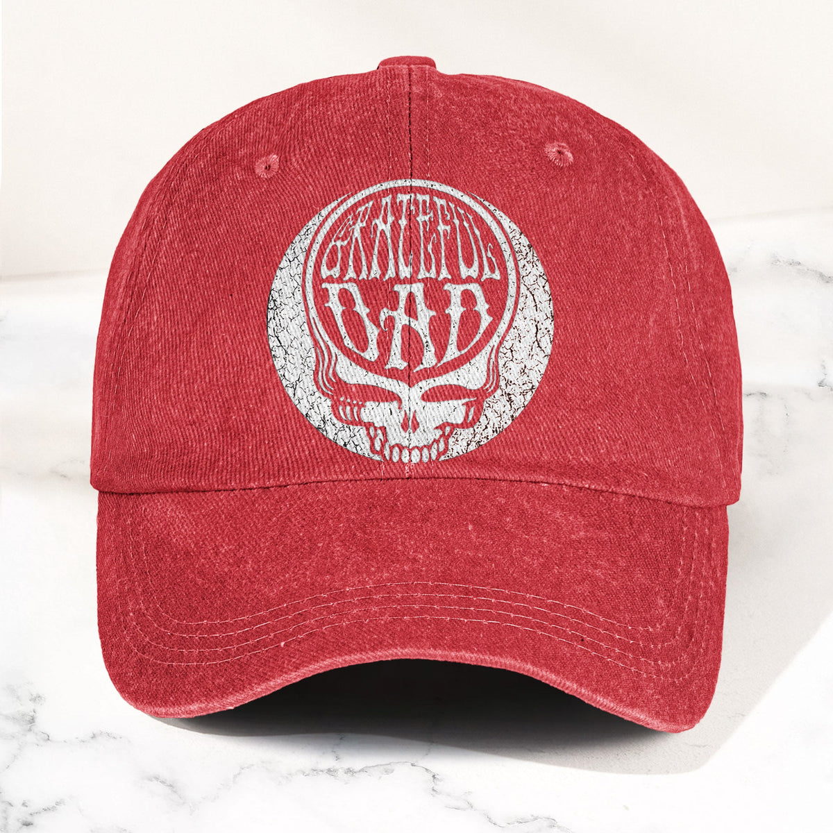Grateful Dead Hat Steal Your Face Skull Denim Cap – Retro Vintage Dad Cap Gift For Dad (With Box)