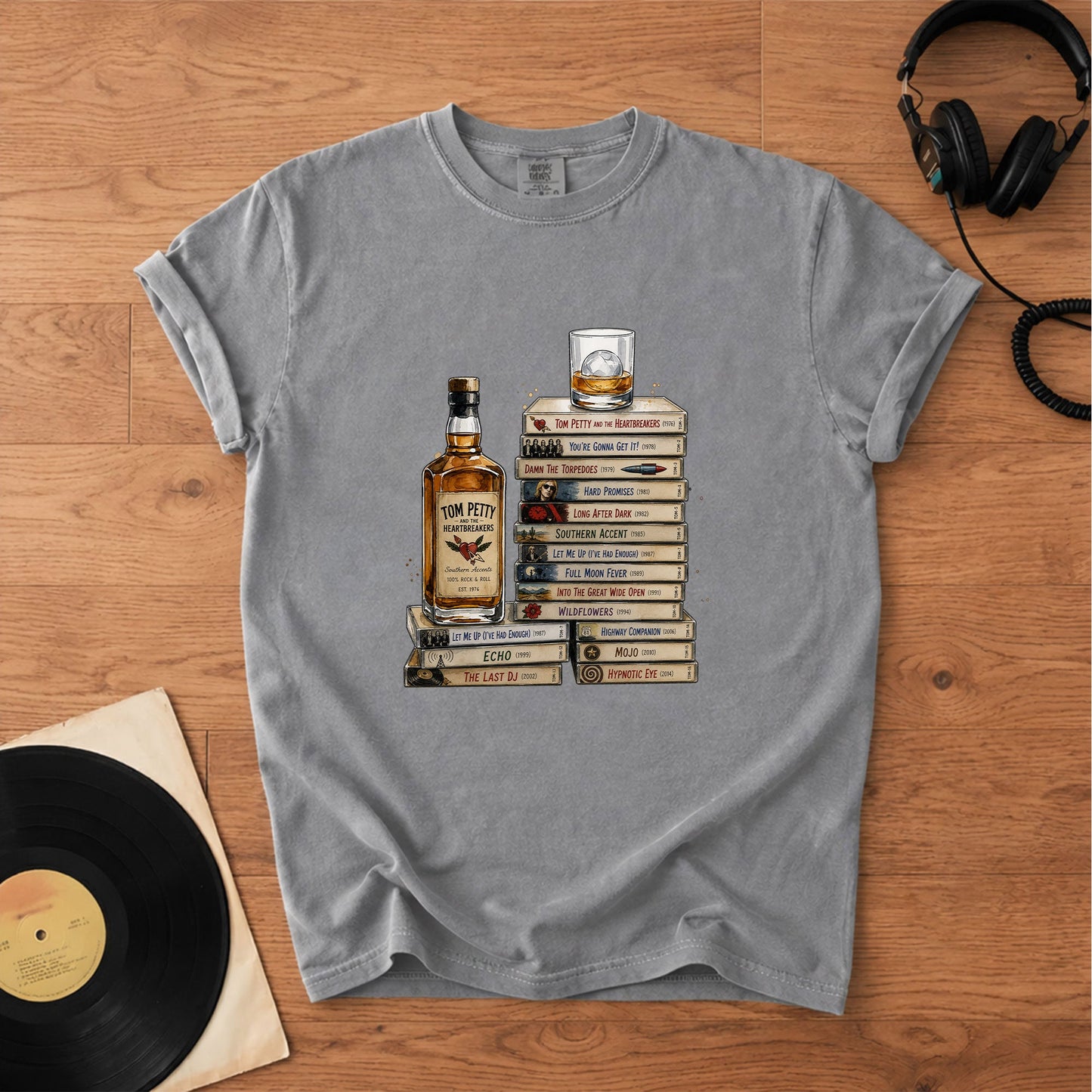 Tom Petty Cassette Album Collection Vintage T-Shirt – Retro Music Tom Petty Merch Tee