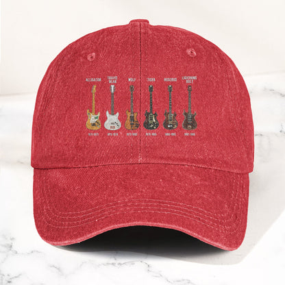 Jerry Garcia Famous Guitars Denim Cap – Vintage Music Grateful Dead Merch Gift for Dad (With Box)