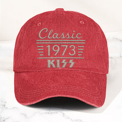 Kiss Classic 1973 Est Hard Rock Glam Metal Band Music Merch Denim Cap – Retro Vintage Dad Cap Gift For Dad (With Box)