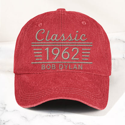 Bob Dylan Classic 1962 Est Folk Rock Music Merch Denim Cap – Retro Vintage Dad Cap Gift For Dad (With Box)