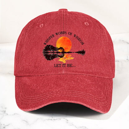 The Beatles Let It Be Whisper Words Of Wisdom Lyrics Graphic Denim Cap – Retro Rock Music Fan Cap (With Box)