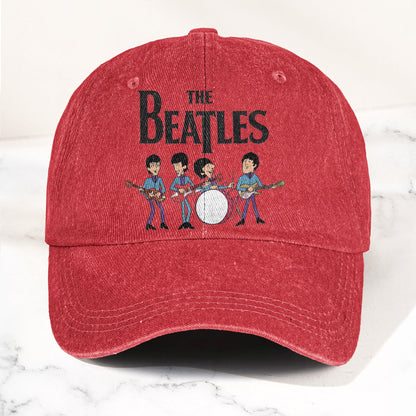 The Beatles Fab Four Cartoon Denim Cap – Retro Vintage Dad Cap Gift For Dad (With Box)