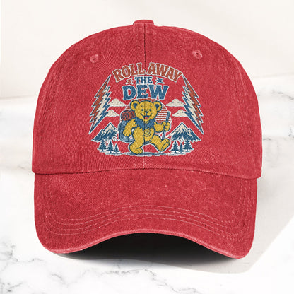 Grateful Dead Franklin's Tower Roll Away The Dew Dancing Bear Hiking Denim Cap – Retro Vintage Dad Cap Gift For Dad (With Box)