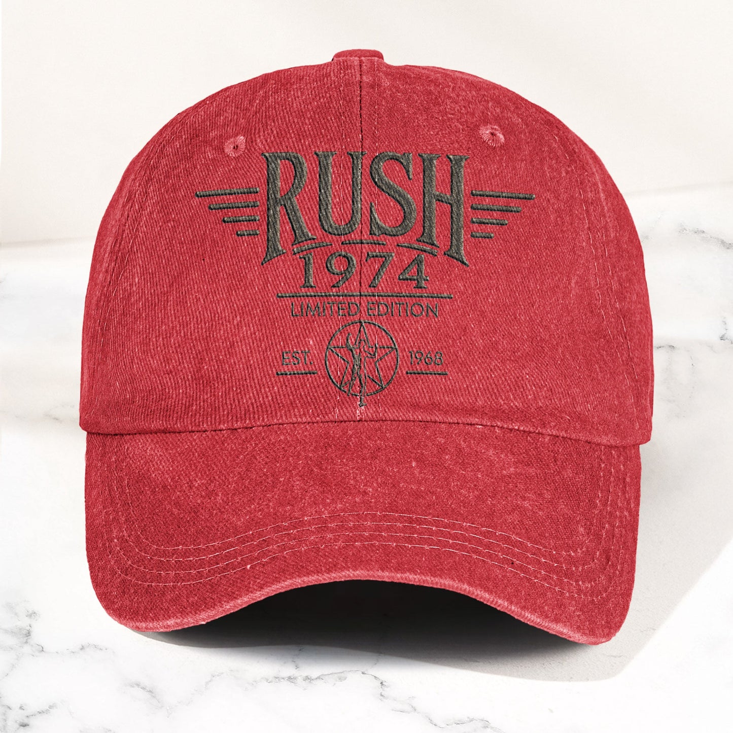 Rush 1974 Starman Logo Denim Cap – Vintage Dad Cap Gift For Dad (With Box)