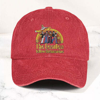 The Beatles Yellow Submarine Denim Dad Cap – Iconic Album Design ( With BOX)