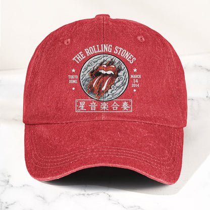 The Rolling Stones 2014 Tokyo Dome Concert Vintage Denim Cap – Retro Dad Cap (With Box)
