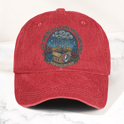 Grateful Dead Box Of Rain Dream We Dreamed Music Merch Denim Cap – Retro Vintage Dad Cap Gift For Dad (With Box)