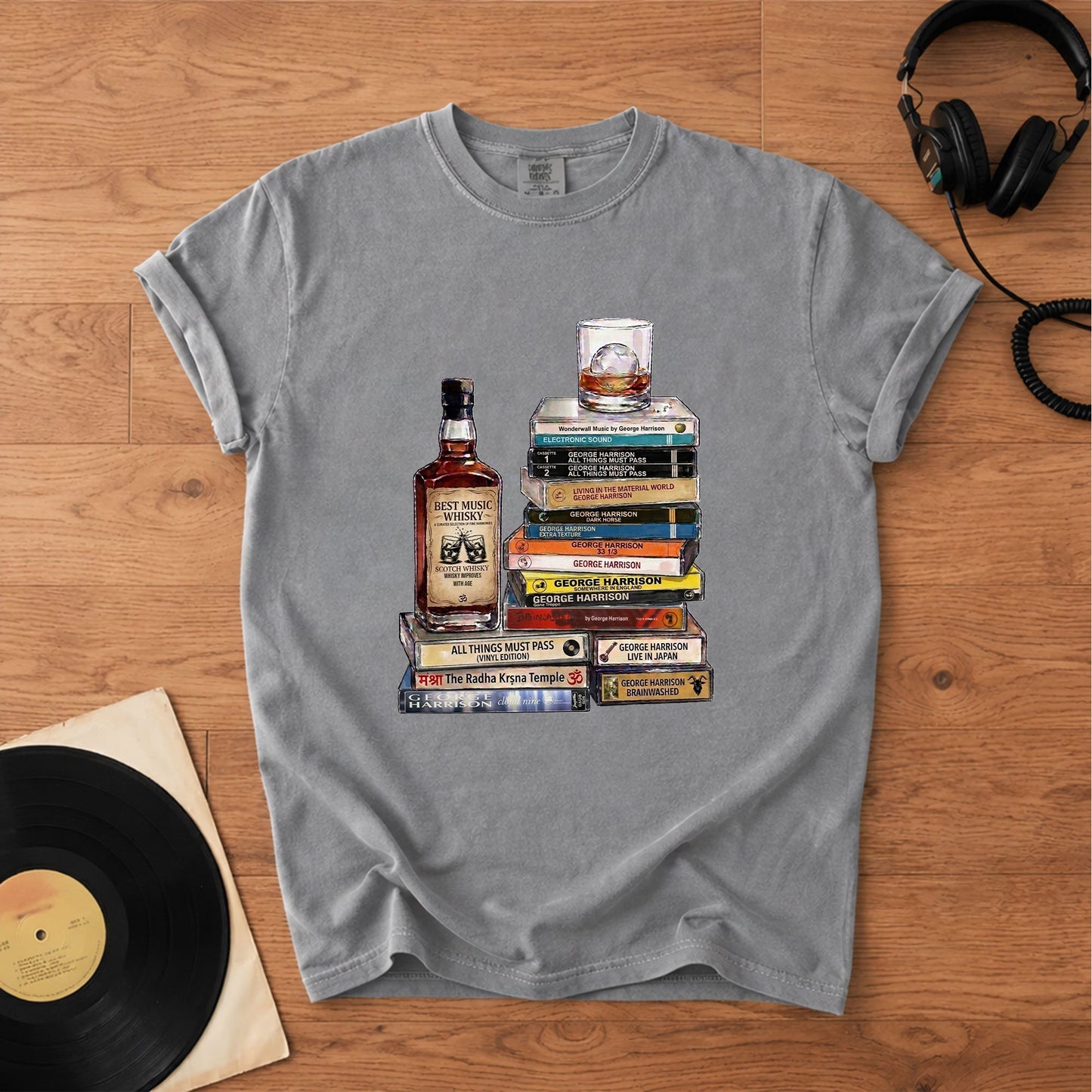 George Harrison Cassette Collection T-Shirt – Retro Music The Beatles Band Merch Tee