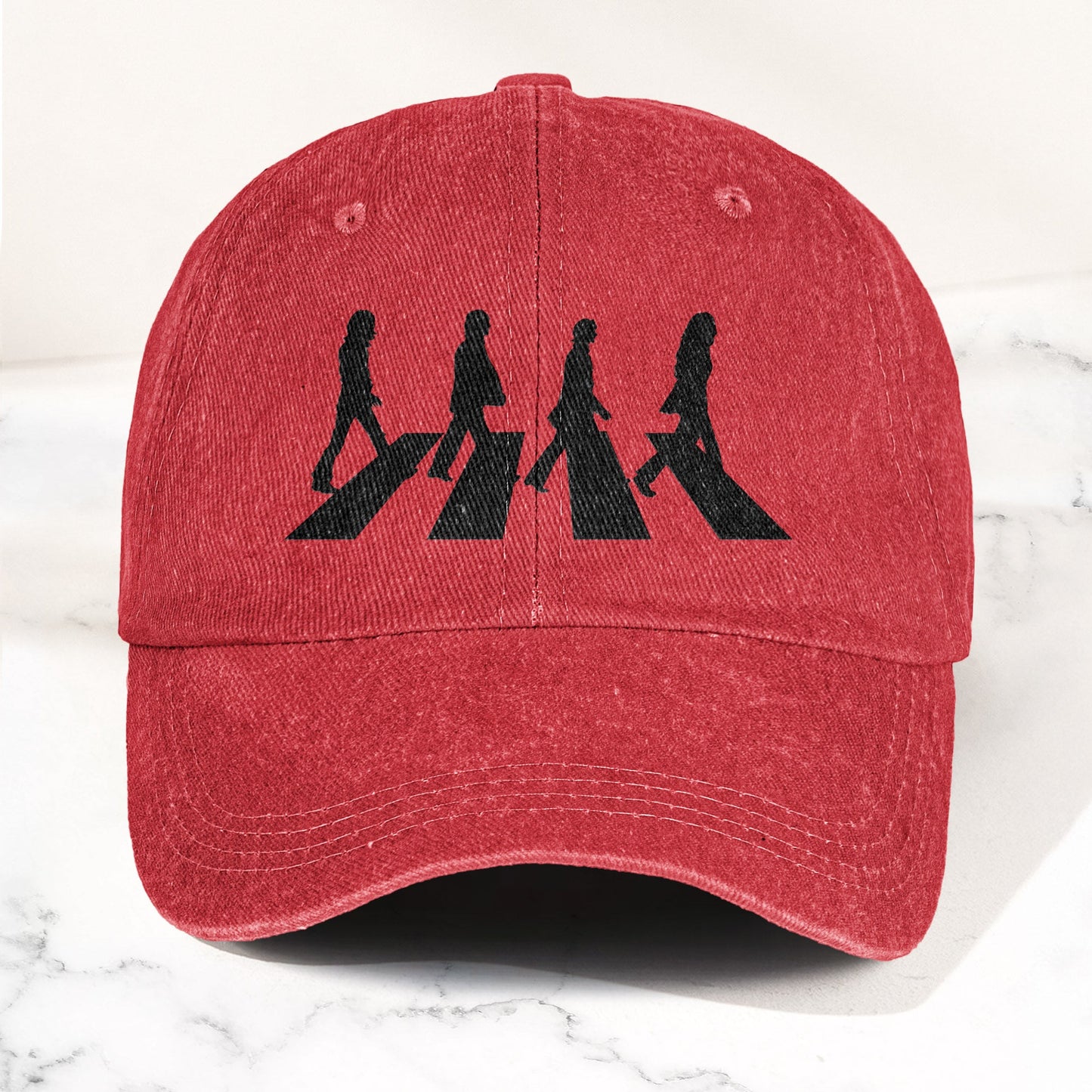 Retro The Beatles Abbey Road Denim Cap – Retro Rock Music Fan Cap (With Box)