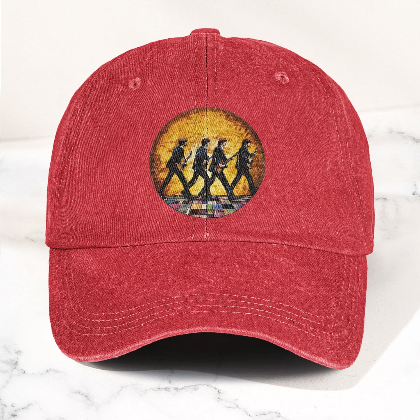 The Beatles Retro Crossing Album Art Sun Catcher Denim Cap – Iconic Album Design ( With BOX)