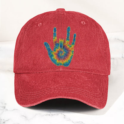 Jerry Garcia Handprint Tie Dye Denim Cap – Vintage Music Grateful Dead Merch Gift for Dad (With Box)