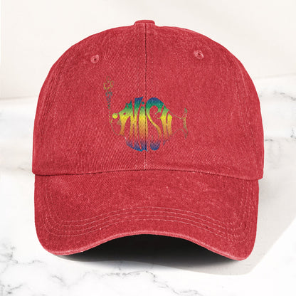 Phish Rainbow Fish Logo Denim Cap – Retro Music Phish Cap Gift For Dad (With Box)