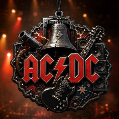 AC/DC 3D Raised-Effect Ornament – Lightning Bolt and Rock Speaker Decoration