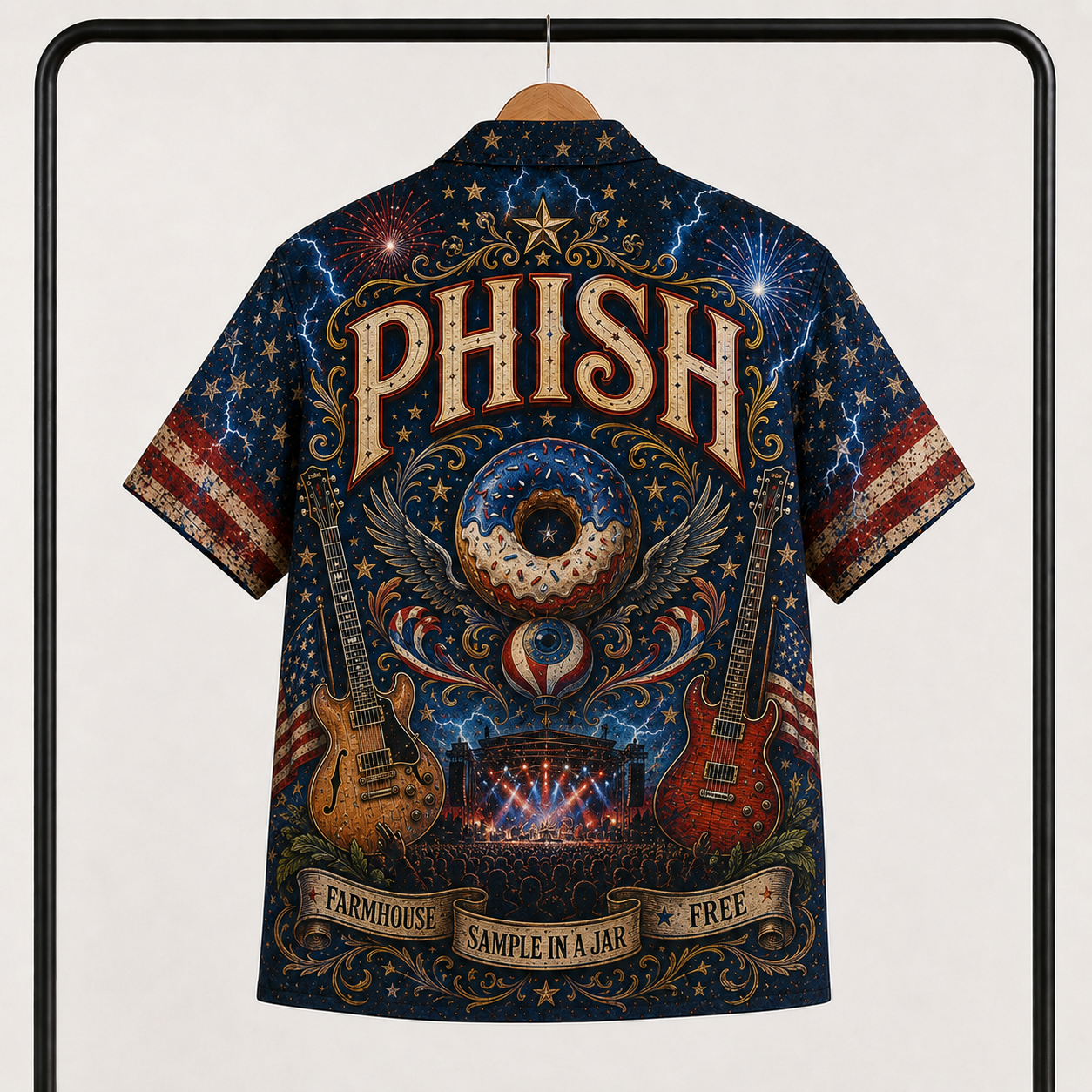Phish Hawaiian Shirt - Jam Band All Over Print AOP Button Up Shirt for Phish Fans