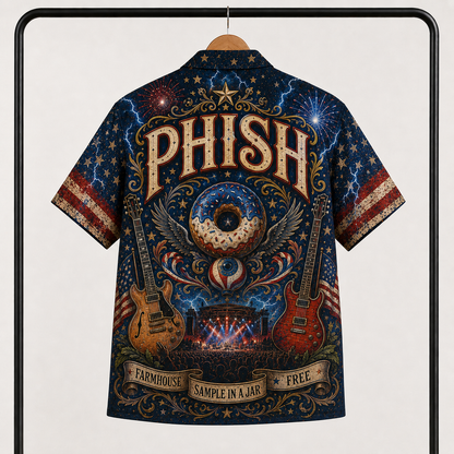 Phish Hawaiian Shirt - Jam Band All Over Print AOP Button Up Shirt for Phish Fans