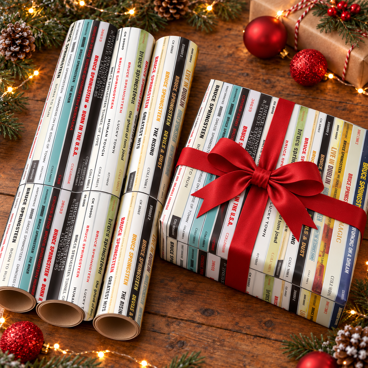 Bruce Springsteen Cassette Spines Wrapping Paper - The Boss Vintage Audio Tape Rock Gift Wrap