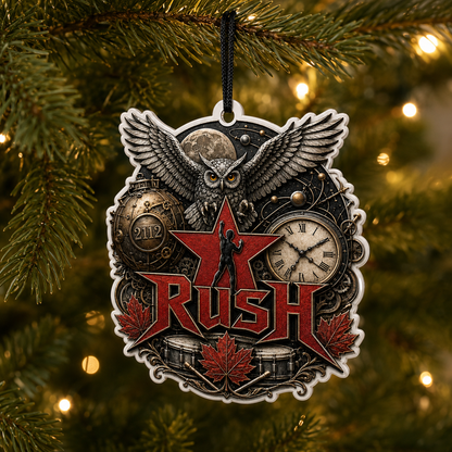 Rush 3D Raised-Effect Christmas Ornament – Steampunk Progressive Rock Decoration