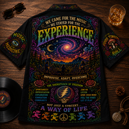 Jam Band Hawaiian Shirt - Unisex Psychedelic Rock Steal Your Face Summer Shirt