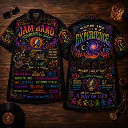 Jam Band Hawaiian Shirt - Unisex Psychedelic Rock Steal Your Face Summer Shirt