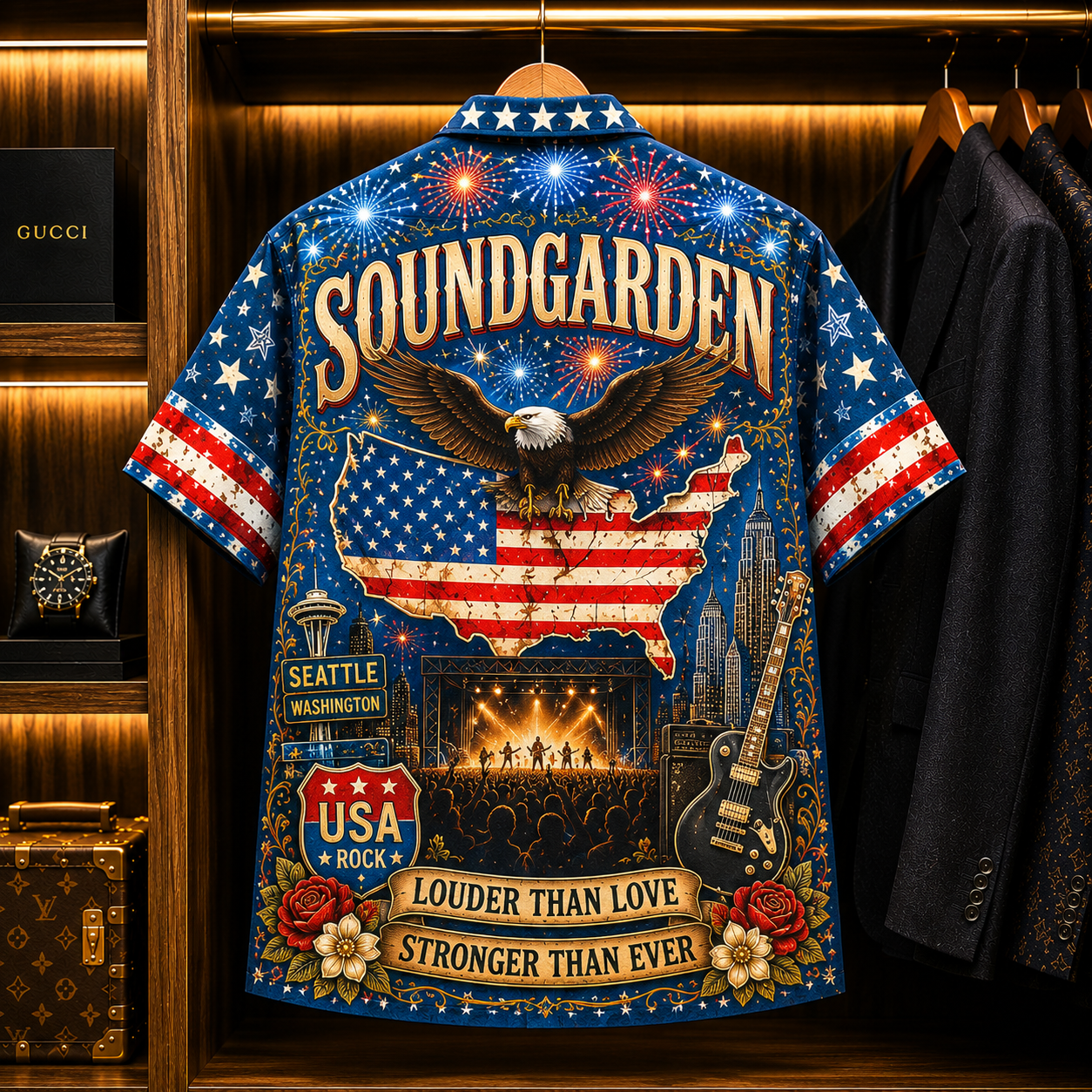 Soundgarden Hawaiian Shirt - Grunge Rock Band All Over Print AOP Button Up Shirt for Soundgarden Fans