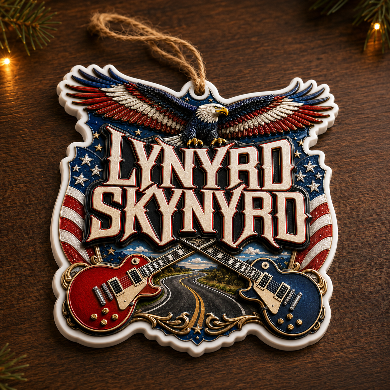 Lynyrd Skynyrd High-Definition 3D Print Ornament – Patriotic Rock Gift for Fans