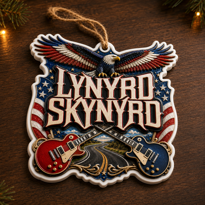 Lynyrd Skynyrd High-Definition 3D Print Ornament – Patriotic Rock Gift for Fans