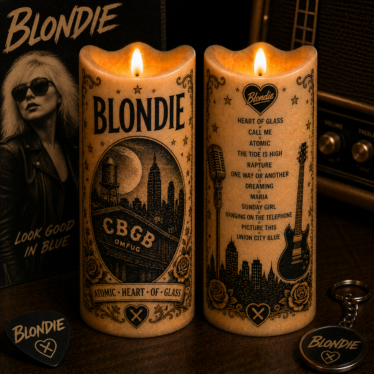 Blondie Flameless LED Candle, New Wave Rock Music Candle, CBGB Inspired Home Decor, Debbie Harry Fan Gift