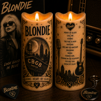 Blondie Flameless LED Candle, New Wave Rock Music Candle, CBGB Inspired Home Decor, Debbie Harry Fan Gift