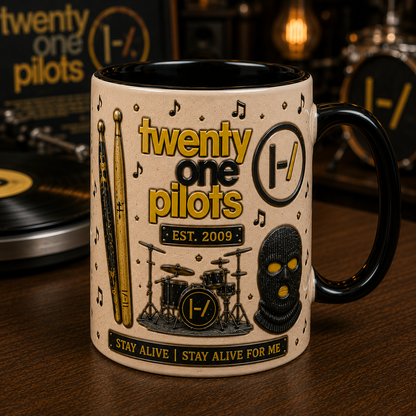 Twenty One Pilots Ceramic Mug – Sometimes Quiet Is Violent Skeleton Fan Gift