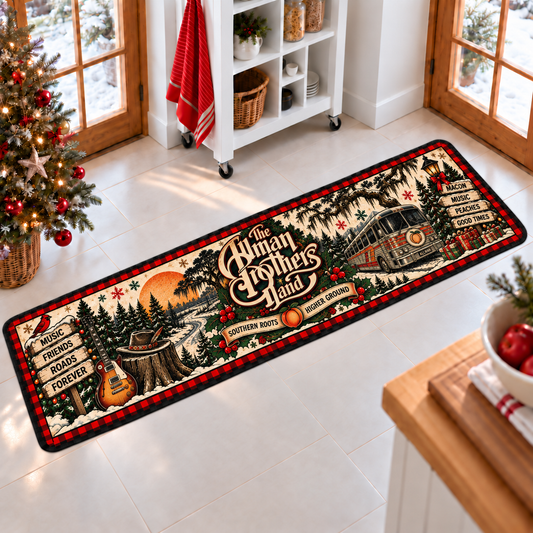 The Allman Brothers Band Christmas Runner Rug, Southern Rock Holiday Kitchen Runner, Macon Georgia Music Fan Gift