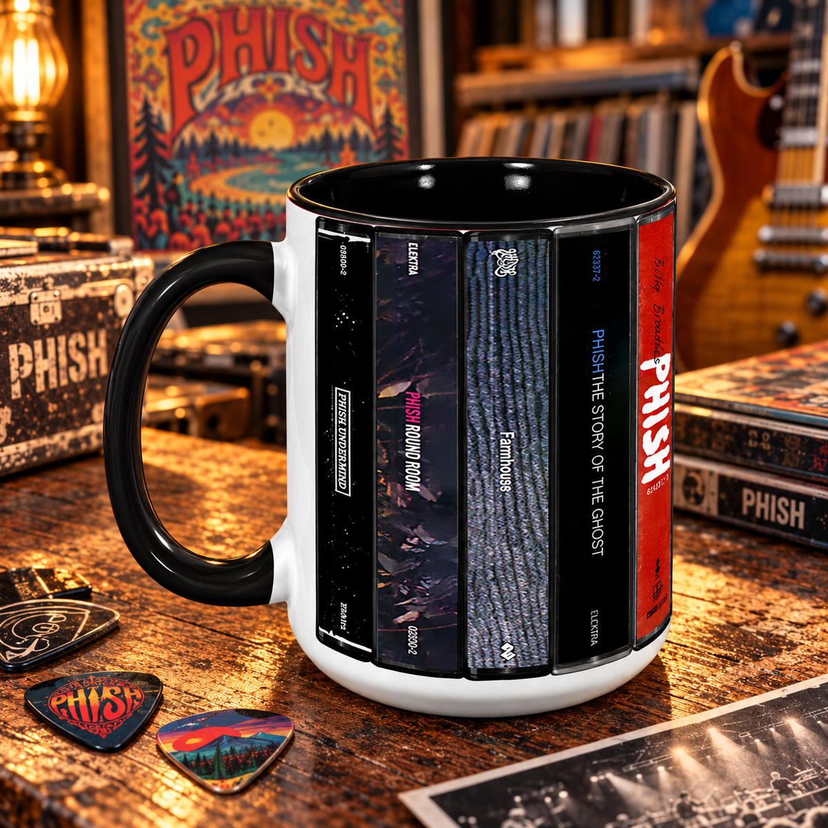 Phish Mug, Retro Cassette Tape Coffee Cup, Phish Album Collection Mug, Jam Band Music Lover Gift