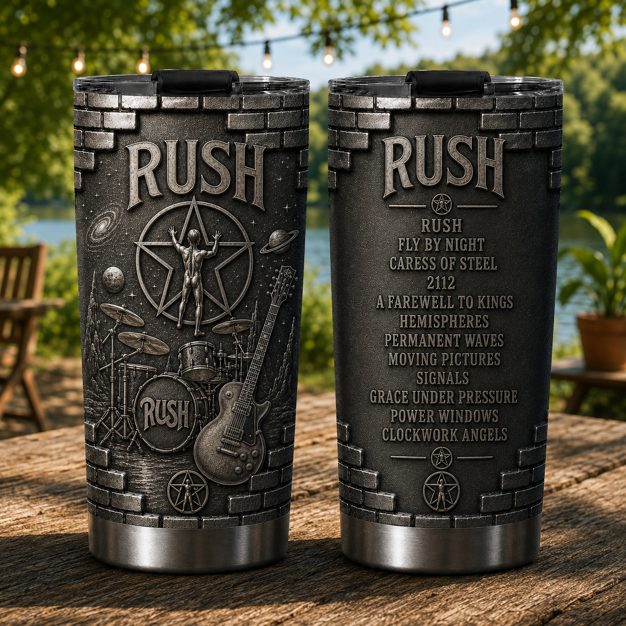 Rush Starman Insulated Tumbler - 3D Embossed Rock Music Travel Cup