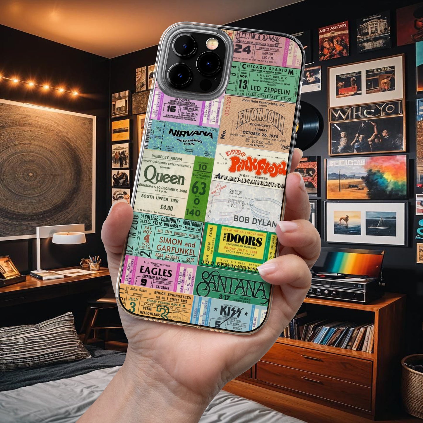 Retro Concert Ticket Collage Phone Case – Vintage Music Vibes 8