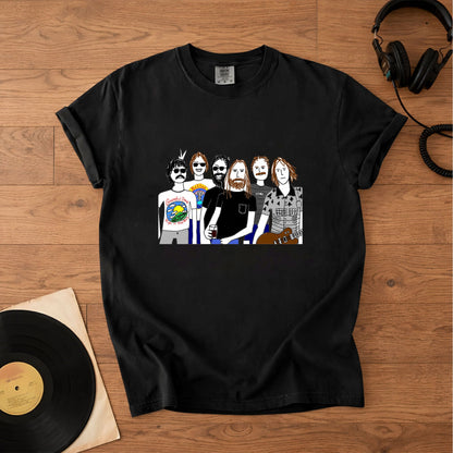 Grateful Dead Inspired Band Cartoon Graphic T-Shirt – Retro Rock Music Band Merch Tee