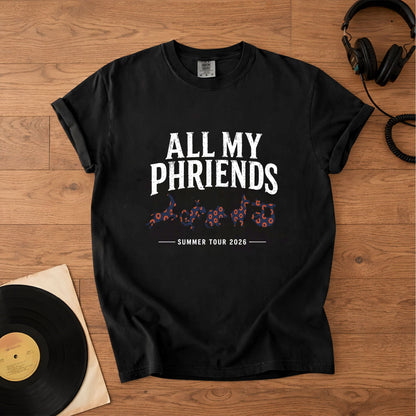 All My Phriends Phish Summer Tour 2026 T-Shirt – Retro Rock Music Phish Bands Merch Tee