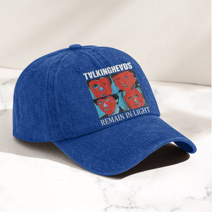 Talking Heads Remain in Light Punk Rock Denim Cap – Retro Music Fan Concert Cap Gift For Dad Father's Day (With Box)
