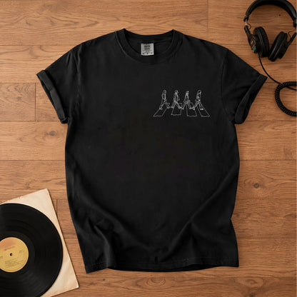 The Beatles-Inspired Abbey Road Embroidered 2D T-Shirt – Retro Music Band Merch Tee