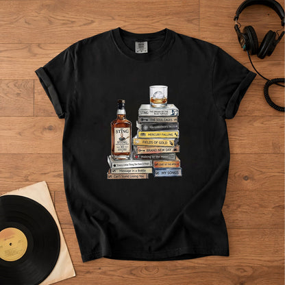 Sting Cassette Album Collection Vintage T-Shirt – Retro Rock Music Merch Tee